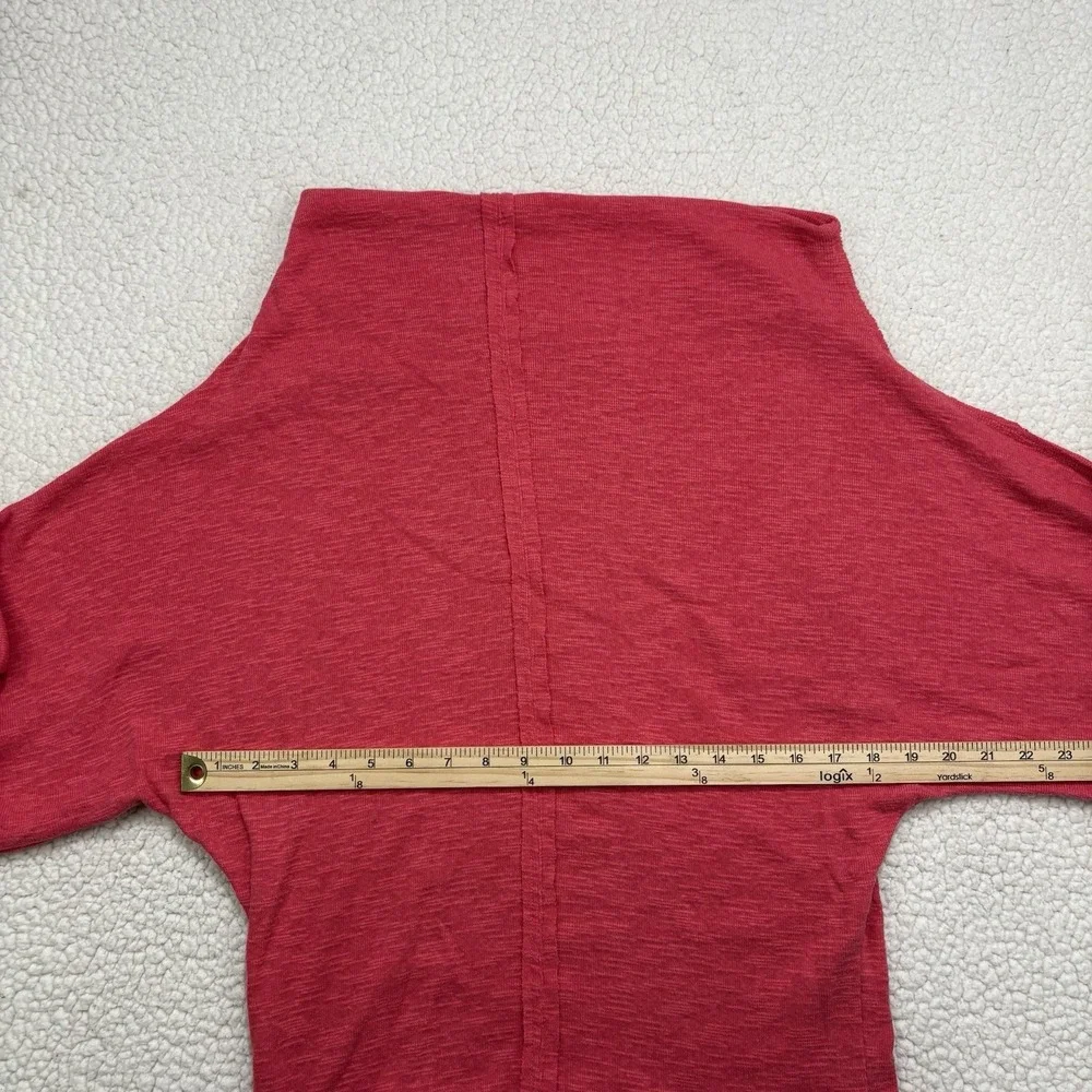 We The Free FP Pink Knit Mockneck Sweater Oversized Thermal Pullover Size S Cowl
